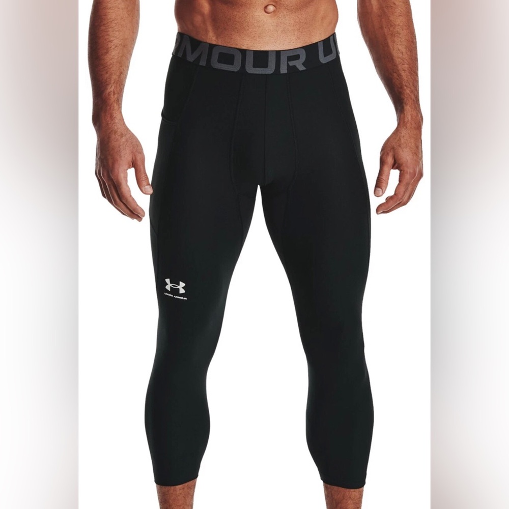 Under Armour Men's L HeatGear® Black Baselayer Compression 3/4 Leggings
